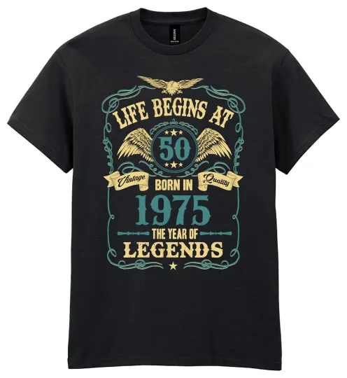 Discover Life Begins At 50-80 Men's Birthday T-Shirt Choose 50th 60th 70th 80th
