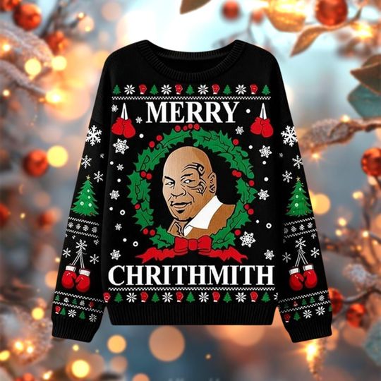 Discover Merry Chrithmith Boxing Legend Ugly Sweater, Funny Holiday Sweatshirt, Xmas Gift for Dad, Secret Santa Crewneck