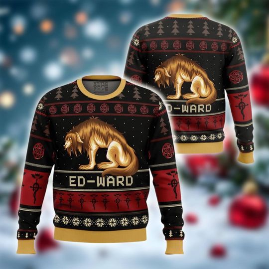 Discover Sad Dog Meme Jumper, Anime Style Pullover, Emotional Holiday Knit, Unisex Xmas Sweater, Ugly Christmas Sweater, Dark Funny Winter Shirt