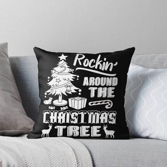 Discover Christmas Tree - Rockin' Around The Christmas Tree Pillow