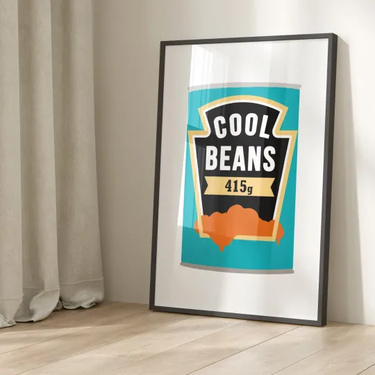 Discover Cool Beans Print Poster Funny Food Wall Art Home Decor Kitchen Art 1652
