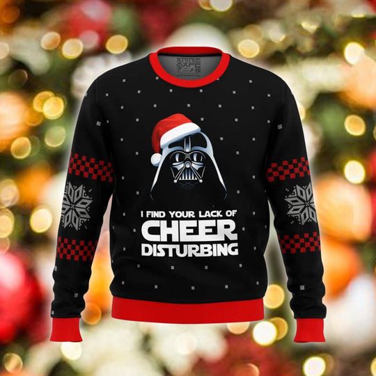 Discover Holiday Dark Lord Sweater, Funny Christmas Jumper, Festive Sci-Fi Mythical Sweatshirt, Geeky Winter Gift