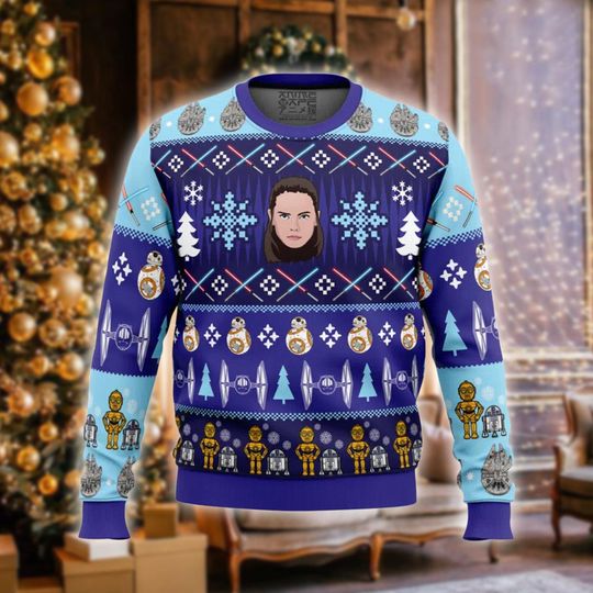 Discover Retro Space Robot Christmas Sweater, Sci-Fi Inspired Holiday Jumper, Funny Geeky Xmas Sweatshirt, Nerdy Gift for Him or Her