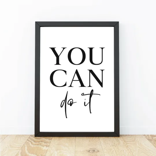 Discover You Can Do It Wall Art, Home Decor Poster, Courage and Positivity Print