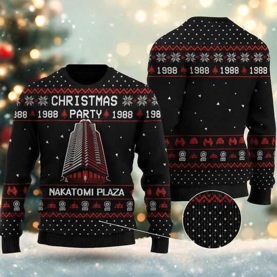 Discover Funny 80s Christmas Sweater, Retro Office Party Pullover, Unisex Holiday Knit, 1988 Xmas Jumper, Vintage Building Shirt, Ugly Festive Top