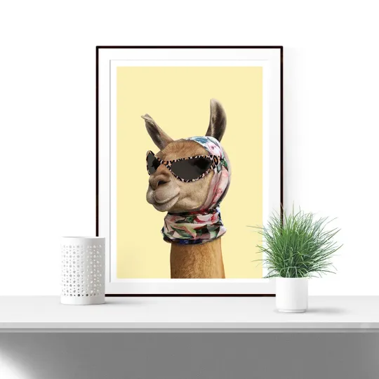 Discover Llama Print Art Poster - Fashion Home Decor - Vertical Wall Art