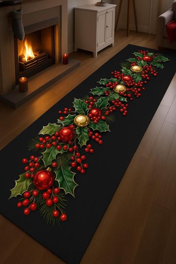 Discover Christmas Runner Rug: Holiday Hallway Carpet, Anti-Slip Washable Carpet