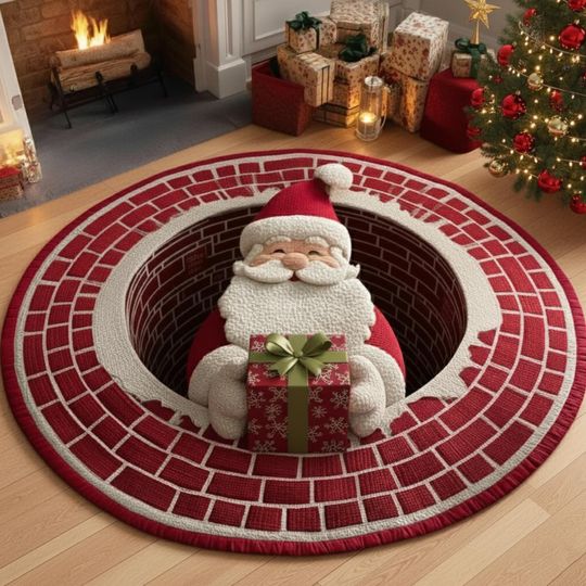 Discover Trangsocks | Christmas Santa 3D Printed Rug  Custom Welcome Rug, Indoor Santa Claus Christmas Rug Decor, Door Mat Winter Home Decor D4