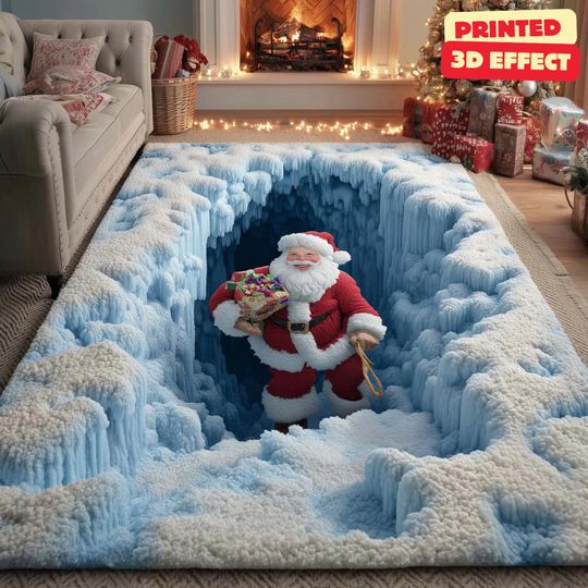 Discover Santa Claus Christmas 3D Printed Area Rug, Christmas Rug