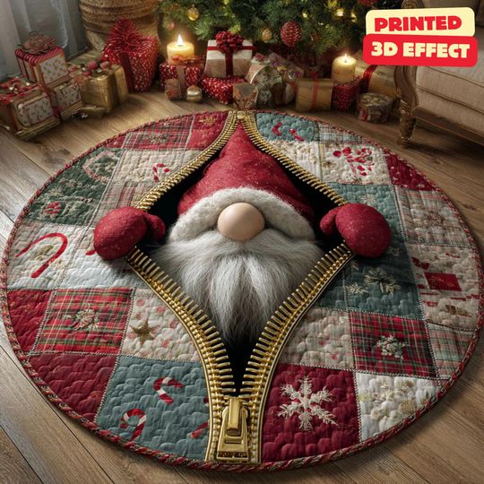 Discover Christmas Gnome 3D Printed Rug, Magic Gnome Welcome Mat