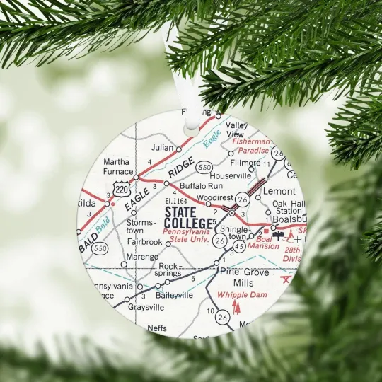 Discover Penn State University State College Map Christmas Ornament Penn State Graduate