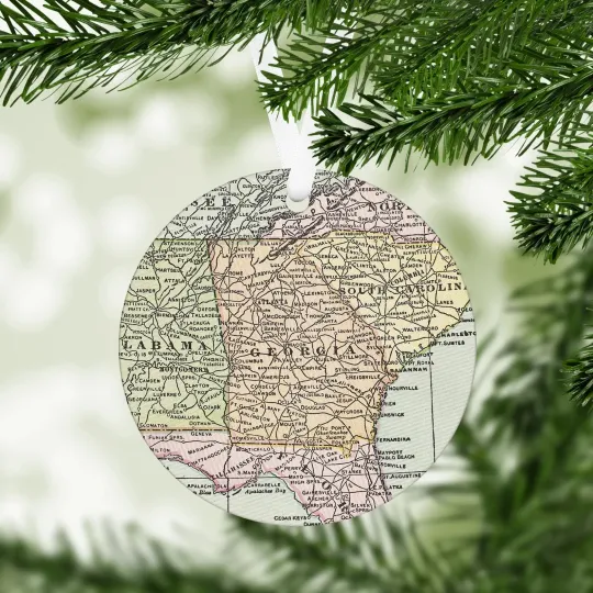 Discover Georgia Map Ornament - Georgia Christmas Ornament - Georgia Realtor