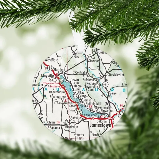 Discover Chautauqua Lake New York Ornament - Chautauqua Lake Map - Chautauqua Lake Realto