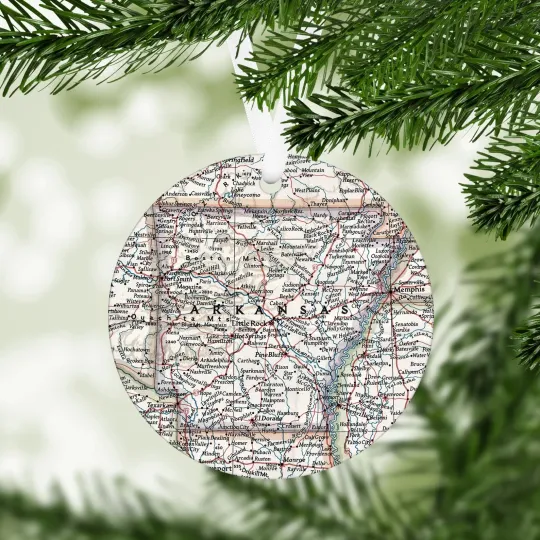 Discover Arkansas Map Ornament - Arkansas Gift - Arkansas Realtor Gift - Arkansas Christm
