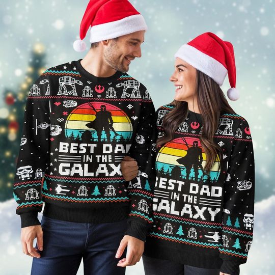 Discover Disney Darth Vader Ugly Christmas Sweater, Star Wars Holiday Knit Sweatshirt