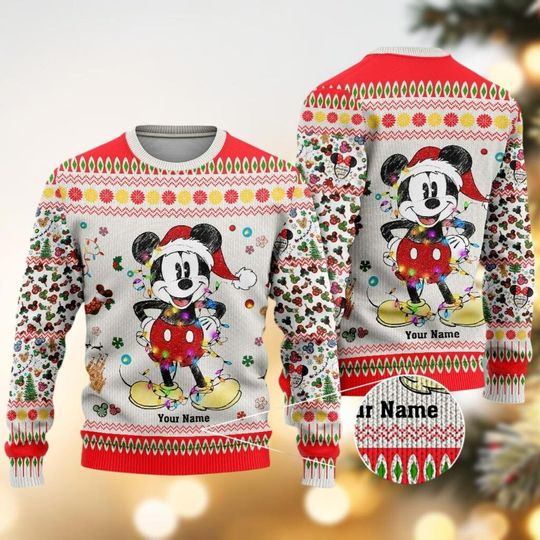 Discover Christmas Mickey Mouse Ugly Sweater, Holiday Movie Family Sweater