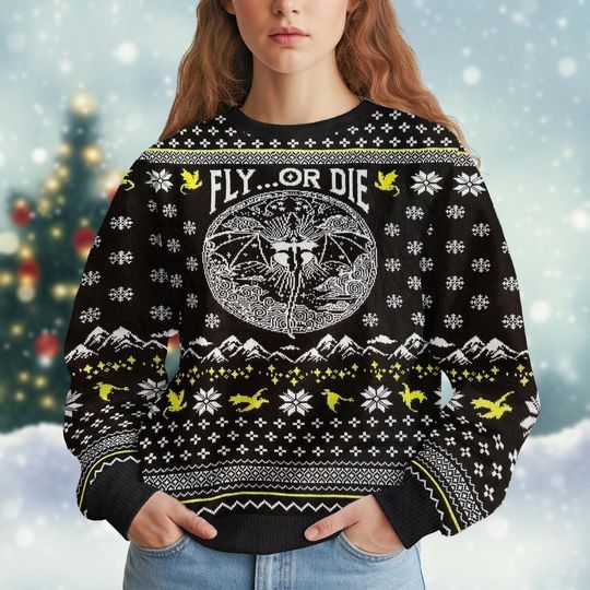 Discover Fourth Wing Ugly Christmas Sweater, Basgiath War College Dragon Rider