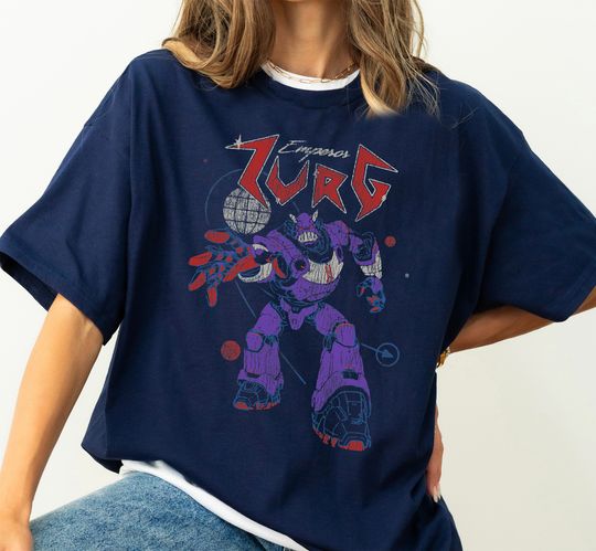 Discover Disney Pixar Toy Story Buzz Lightyear Emperor Zurg Retro Metal Poster T-Shirt, Vintage Buzz Lightyear Portrait Shirt, Disneyland Trip 2025