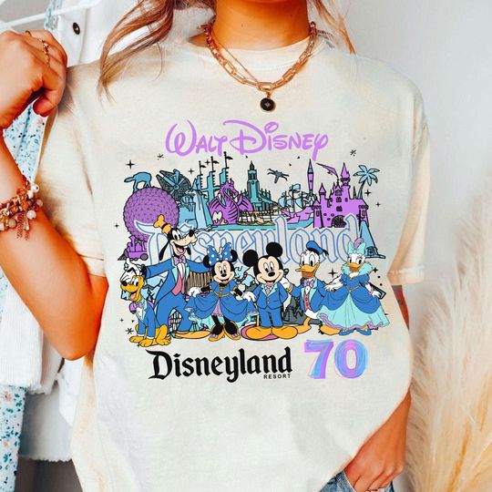 Discover Disneyland Resort 70th Anniversary Shirt, Walt Disney 70 Years Of Magic Shirt, Mickey and Friends Disney Trip Shirt, Disneyland 2025 Tee