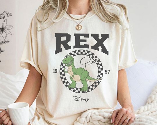 Discover Retro Disney Pixar Toy Story Rex Shirt, Vintage Rex Shirt, Cute Rex Dinosaur Portrait Shirt, Disneyland Trip 2025, Disneyland Trip Outfits