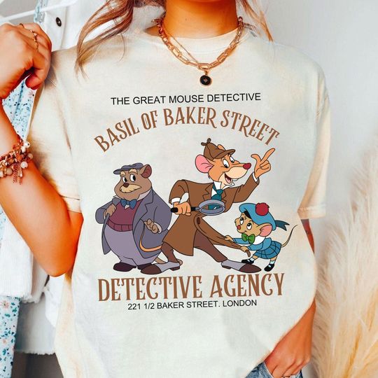 Discover Vintage Disney The Great Mouse Detective Basil Of Baker Street Shirt, Disney Mouse Detective Shirt, Disneyland Trip Family Outfits