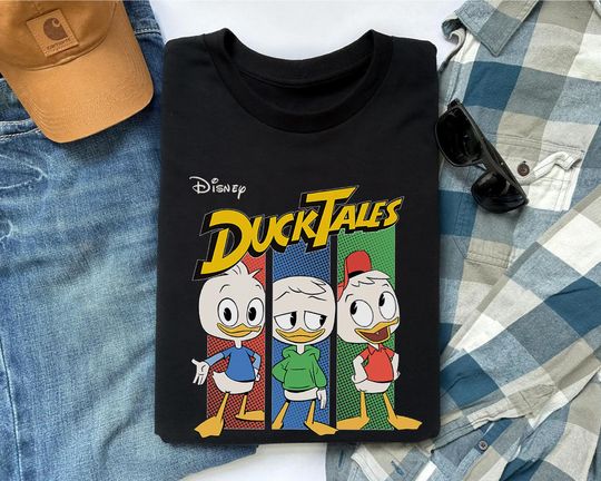 Discover Disney DuckTales Dewey Huey & Louie Vertical Panels Logo T-Shirt, Disney Ducktales Birthday Party, Disneyland Trip Family Matching Outfits
