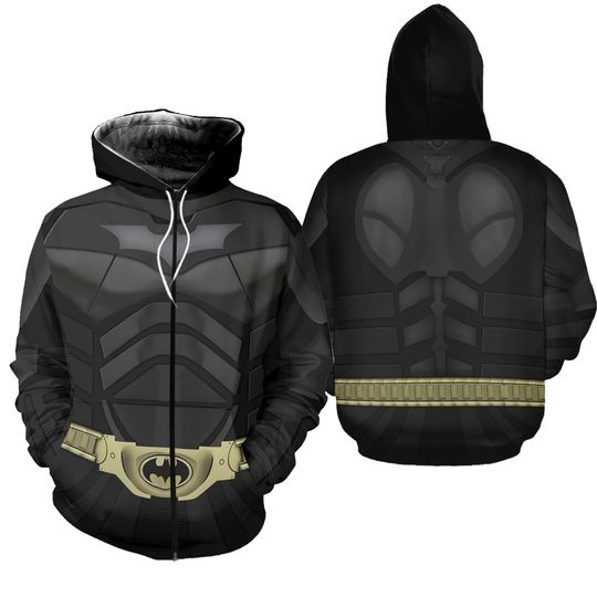 Batman Hoodie Superhero 3D Print Cosplay Hooded Zipper Jacket Coat