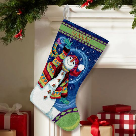 Happy Snowman Stocking
