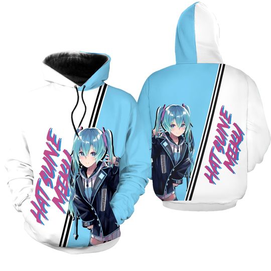 Miku Hatsune Anime Hooded Sweater Sweatshirt Hoodie Hooded Pullover Jumper Coat