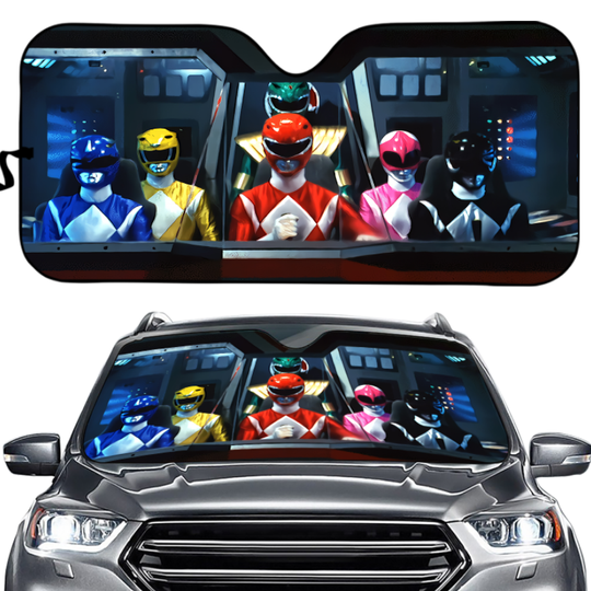 Megazord Car Sunshade – Mighty Morphin Power Rangers Windshield Auto Cover