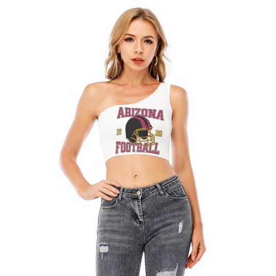 Arizonna One Shoulder Crop Top, Cute Sports Top, Game Day Outfit