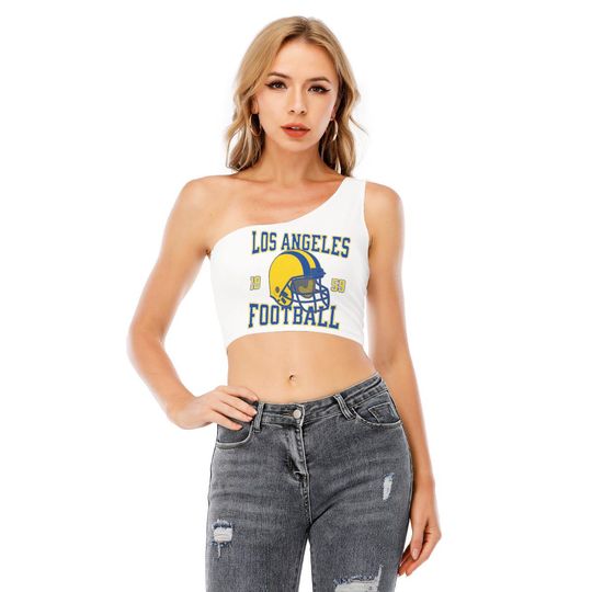 Los Angeles One Shoulder Crop Top, Cute Sports Top, Game Day Outfit