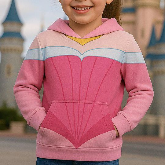 Aurora Princess Hoodie, Fairytale Halloween Costume Pullover Sweatshirt