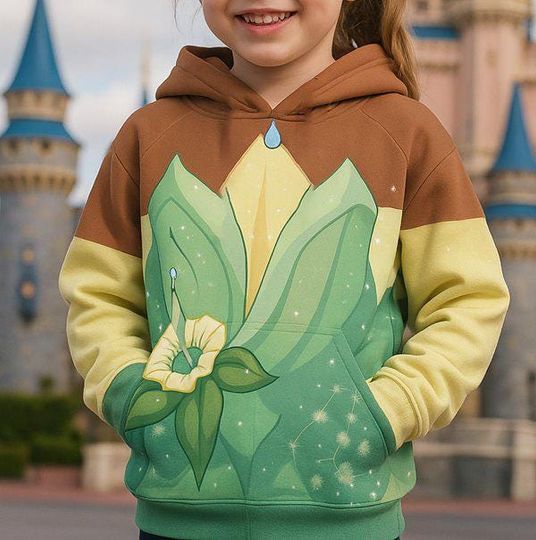 Tiana Princess Costume 3D Hoodie, Tiana Disneyland Costume Hoodie