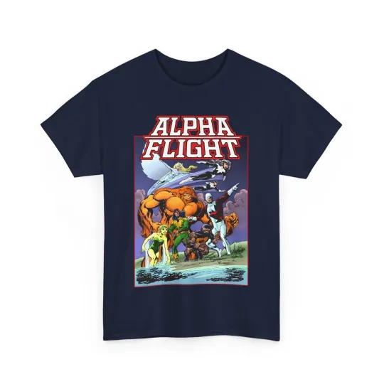 Discover Alpha Flight T-Shirt - John Byrne Art - Guardian, Snowbird, Puck - Marvel Comics