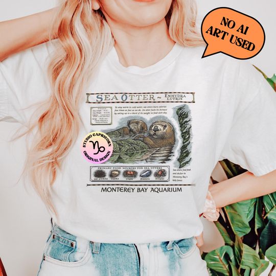 Discover Vintage Replica Otter Shirt: Aquarium Graphic, Coastal Aesthetic Tee