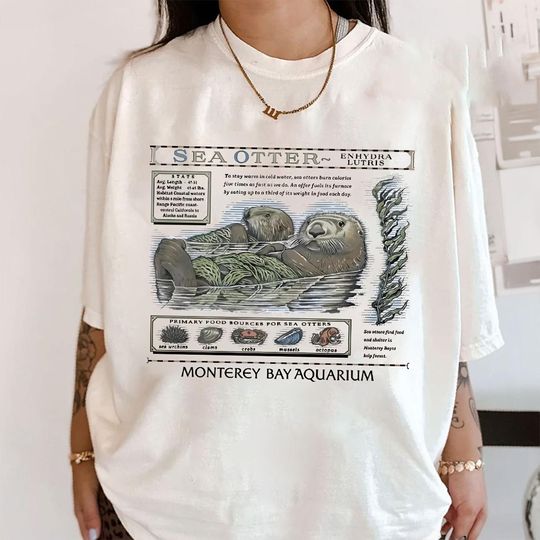 Discover Vintage Sea Otters Monterey Bay Aquarium Shirt, Otter Monterey Bay Aquarium Shirt, Otter Lovers Gift Shirt, Music Lover Fan