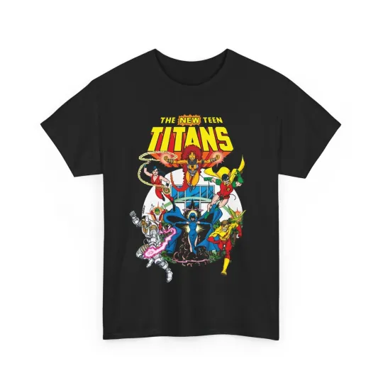 Discover New Teen Titans T-Shirt - George Perez Art - DC Comics - Cyborg, Raven, Starfire