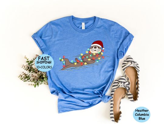 Discover Otters Christmas Lights shirt, Otters Merry Christmas Hoodie, Otter Lover Christmas Gift, Sea Animals Xmas Sweaters, Cute Christmas Gift