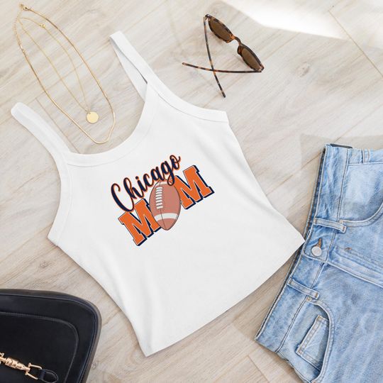 Discover Chicago Football Mom Tank Top, Game Day Tank Top, Retro Sports Fan Apparel