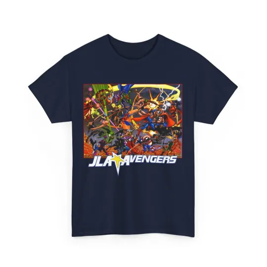 Discover Avengers JLA T-Shirt - George Perez Art - Marvel & DC Comics Crossover - Thor