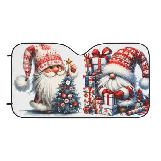 Discover Christmas Gnome Holiday Car Sun Shades | UV Protection, Auto Accessories,