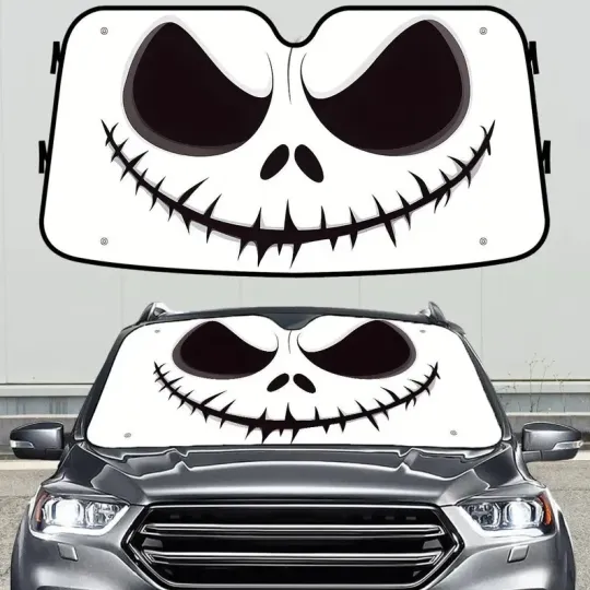 Jack Skellington Car Sunshade, Nightmare Before Christmas Windshield Cover, Spoo