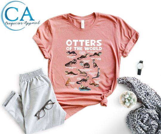 Discover Type of Otters Cute T-Shirt, Otter Lover Gift, Animal Sea River Present Costume, Significant T Shirts, Otter Clothes, Sweatshirt Hoodie Tops