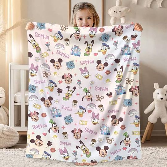 Discover Personalized Mickey & friends Disneyland character blanket, Donald Daisy Duck Blanket