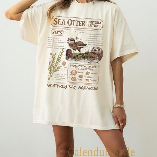 Discover Sea Otters Monterey Bay Aquarium Shirt, Otter Lover Gifts, Music Fan T-Shirt, Wildlife Monterey Bay Aquarium Tee, Replica Otter Shirt