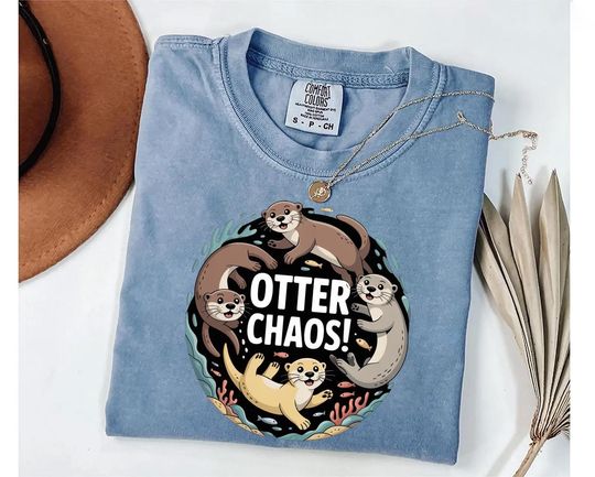 Discover Otter Chaos Graphic T-Shirt - Playful Animal Lover Tee