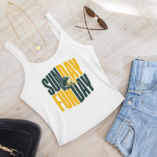 Discover Green Bay Football Sunday Funday Tank Top, Game Day Tank Top, Retro Sports Fan Apparel