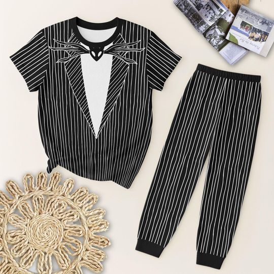 Halloween Horror Character T-Shirt and Pants Pajama Set