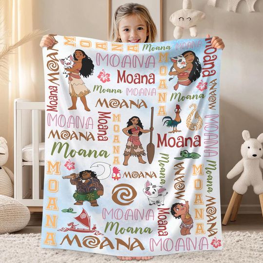 Discover Personalized DisneyPrincess Moana Blanket, Princess Moana Birthday Girl Gift, Disneyland Birthday Gift Blanket, Princess Birthday Gifts